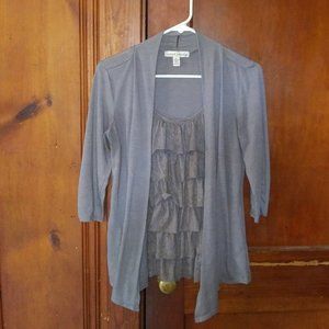 French Laundry Gray Ruffled Blouse sz. M